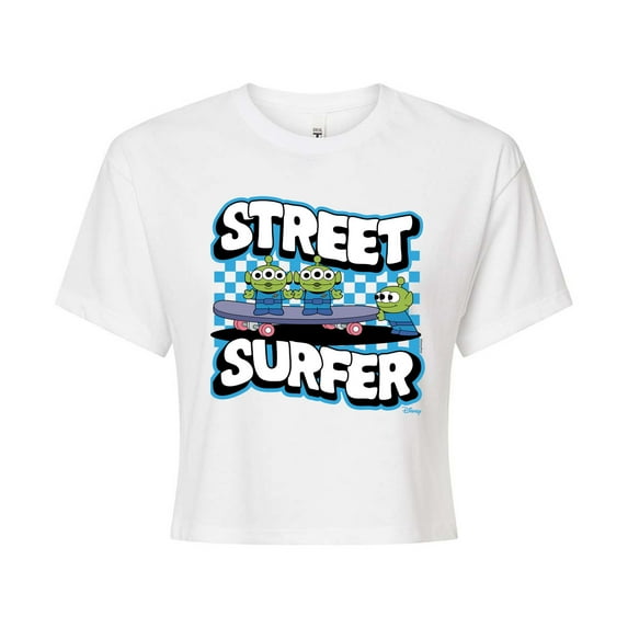 Disney - Toy Story - Street Surfer - Juniors Cropped Cotton Blend T-Shirt