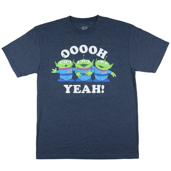 Disney Toy Story T-Shirt Men's Little Green Aliens Oooh Yeah Adult Short Sleeve Tee