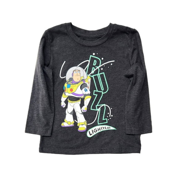 Disney Toy Story Toddler Boys Long Gray Buzz Lightyear T-Shirt Tee Shirt 5T