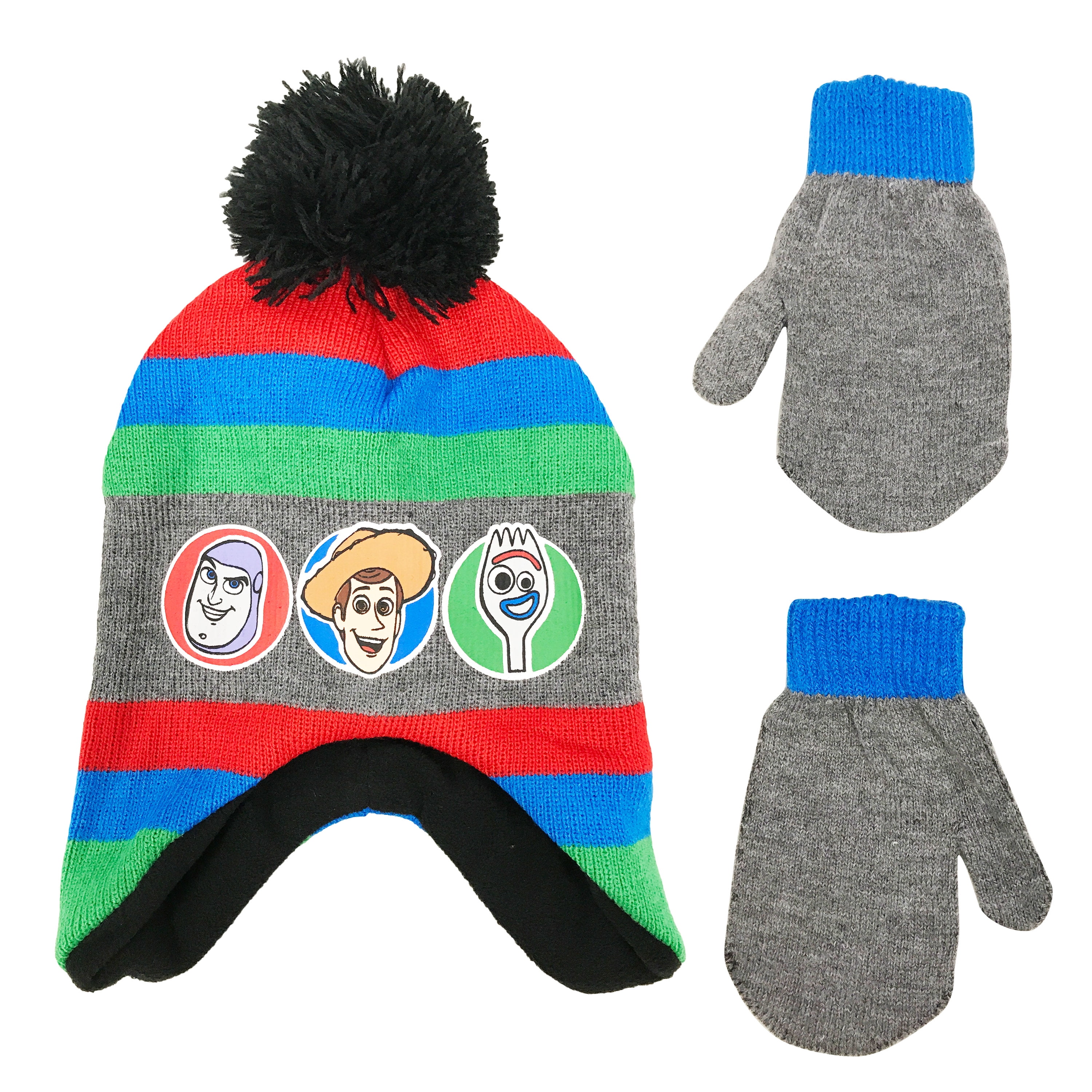 Disney Toy Story Toddler Boys Winter Hat and Mittens Set Age 2 4