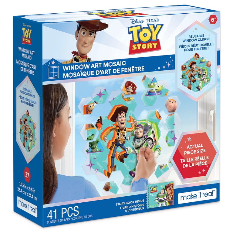 Disney, Window Art Mosaic Puzzle, Toy Story, Reusable Hexagon