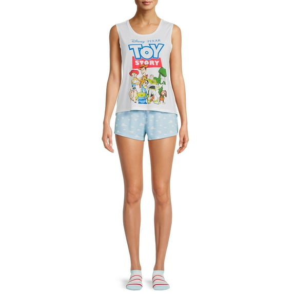 Disney Toy Story Women's and Women's Plus Tank Top, Shorts and Socks, 3-Piece Sleep Set