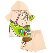 Disney Toy Story Woody Buzz Lightyear Alien Hooded T-Shirt and French Terry Shorts Outfit Set Toddler to Big Kid
