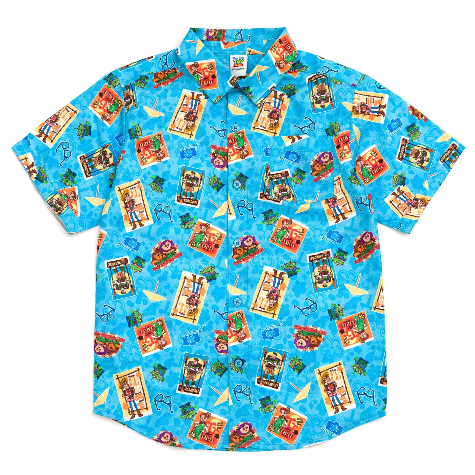 Disney Toy Story Boys' Short Sleeve Button-Down Shirt 7-8