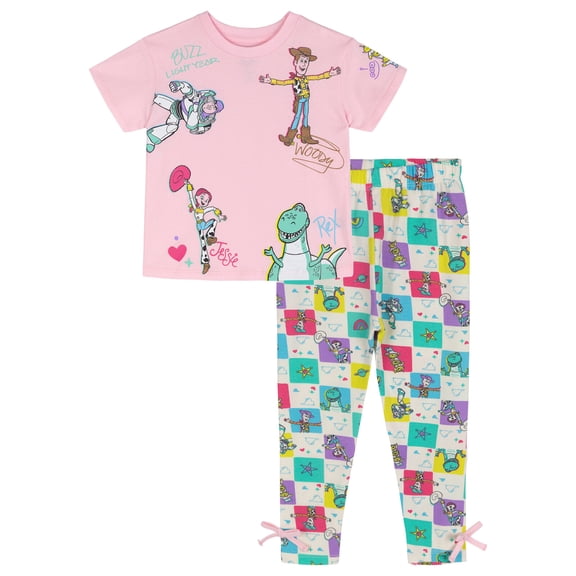 Disney Toy Story Woody Buzz Lightyear Jessie T-Shirt and Leggings Outfit Set Toddler to Big Kid