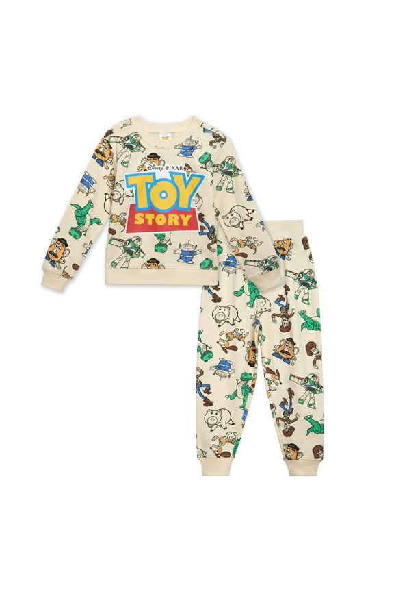 Toy Story Woody Buzz Lightyear Slinky Dog French Terry Sweatshirt and Jogger Pants Outfit Set Toddler to Little Kid