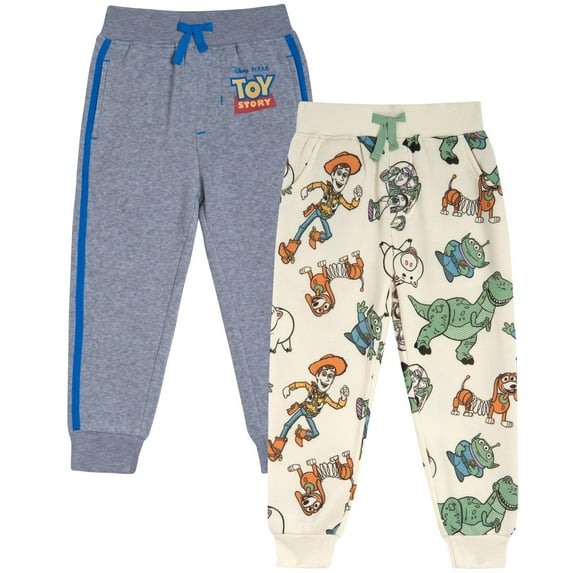 Disney Toy Story Woody Buzz Lightyear Slinky Dog Rex Fleece 2 Pack Jogger Pants Toddler to Big Kid
