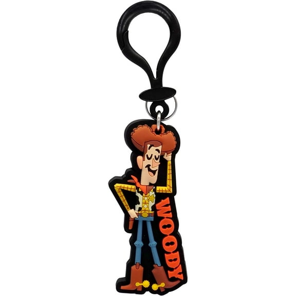 Disney Toy Story Woody Soft Touch ID Tag Bag Clip - Toy Story Woody Disney Backpack Keychains for Boys and Girls, Keychain Accessories for Purse, Cartoon Key Ring Charms for Toy Story Fans - 4 Inches