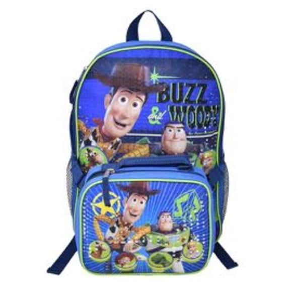 Disney Toy Story, Woody and Buzz 16" Shoulder Backpack for School with Rectangular Lunch Bag