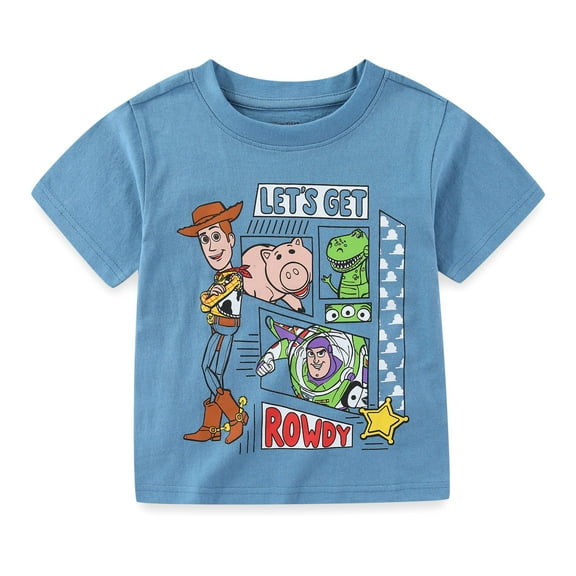 Disney Toy Story Woody and Buzz Lightyear Boys Short Sleeve T-Shirt (Boys), Sizes 2T-7