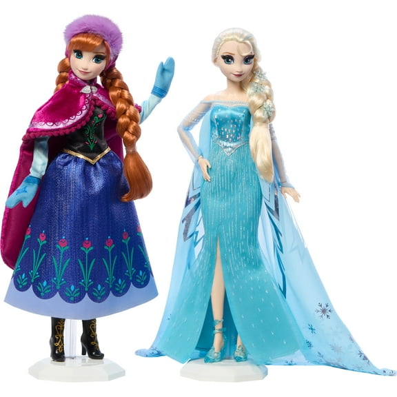 Disney Toys, Disney 100 Frozen Anna and Elsa Collector Dolls, Gifts for Kids and Collectors