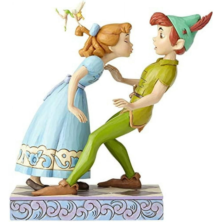 Disney Traditions 65th Anniversary Peter Pan & Wendy An Unexpected Kiss  Figurine 