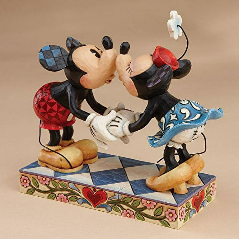 Disney Traditions by Jim Shore Mickey Mouse Kissing Minnie Stone Resin  Figurine, 6.5? 