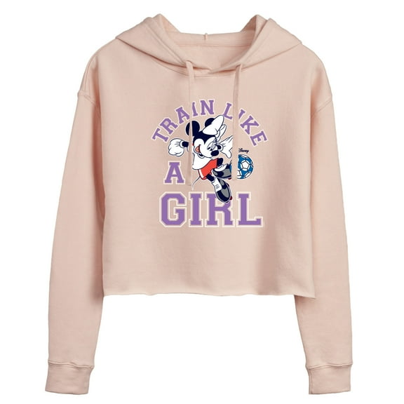 Disney - Train Like A Girl - Juniors Cropped Pullover Hoodie