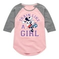 thumbnail image 1 of Disney - Train Like A Girl - Toddler & Youth Girls Raglan Graphic T-Shirt, 1 of 5