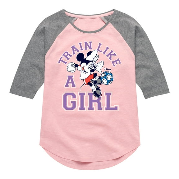 Disney - Train Like A Girl - Toddler & Youth Girls Raglan Graphic T-Shirt
