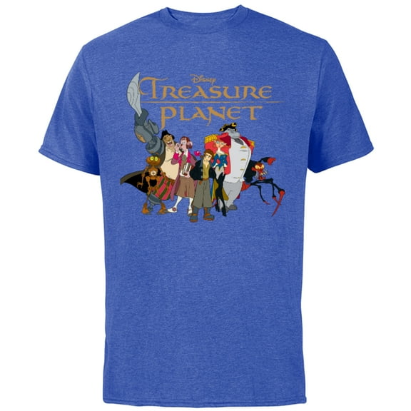 Disney Treasure Planet Logo and Characters T-Shirt - Short Sleeve Cotton T-Shirt for Adults - Customized-Royal Heather