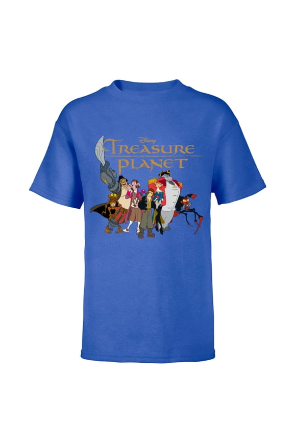 Treasure Planet Logo and Characters T-Shirt - Short Sleeve T-Shirt for Kids - Customized-Royal