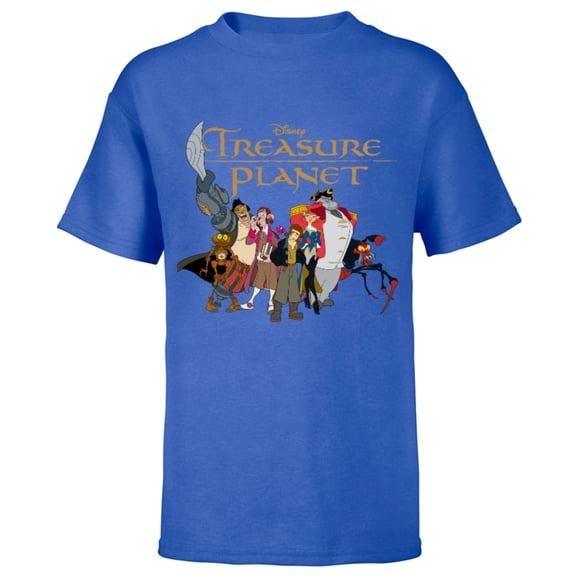 Disney Treasure Planet Logo and Characters T-Shirt - Short Sleeve T-Shirt for Kids - Customized-Royal