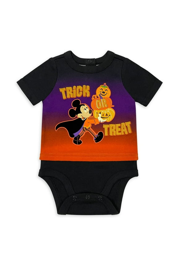 Trick or Treat Mickey Mouse Halloween Baby Bodysuit Size 6 9 Months