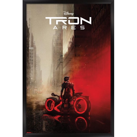 Disney Tron: Ares (2025) - Teaser One Sheet Wall Poster, 14.725" x 22.375" Framed