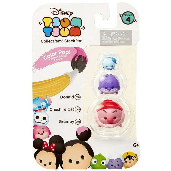 Disney Tsum Tsum Donald, Cheshire Cat & Grumpy Mini Figure, 3 Pack
