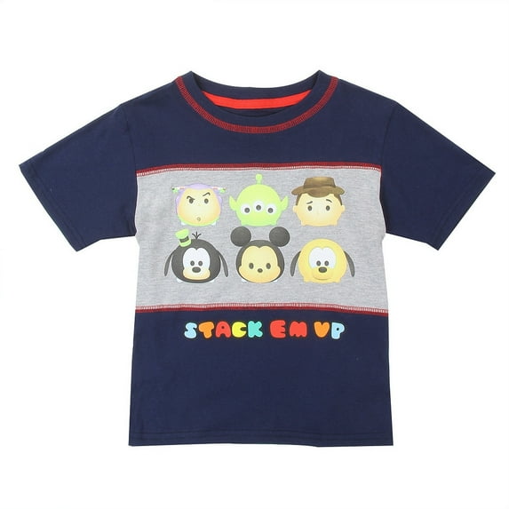 Disney Tsum Tsum Little Boys' Stack Em Up Colorblock Tee