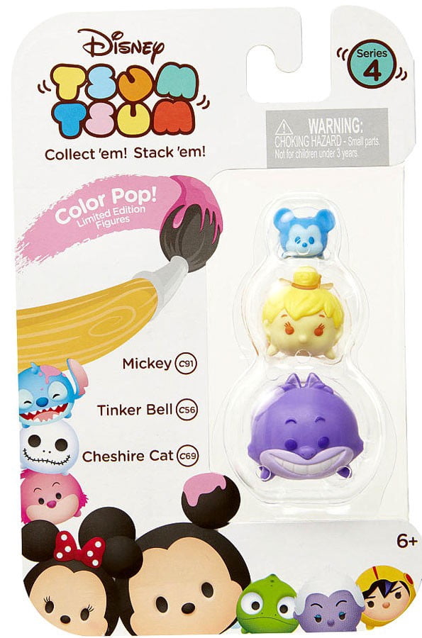 Disney Tsum Tsum Mickey, Tinker Bell & Cheshire Cat Mini Figures, 3 Pack