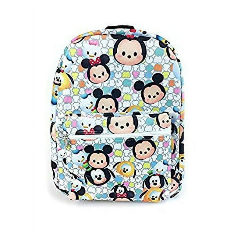 Disney Tsum Tsum School Backpack 16in All Over Print Large Book Bag White
