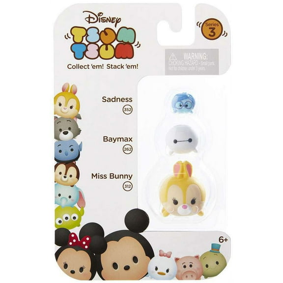 Disney Tsum Tsum Series 3 Sadness, Baymax & Miss Bunny Minifigure 3-Pack
