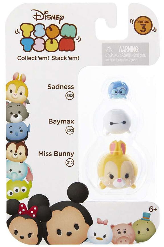 Disney Tsum Tsum Series 3 Sadness, Baymax & Miss Bunny Minifigure 3-Pack