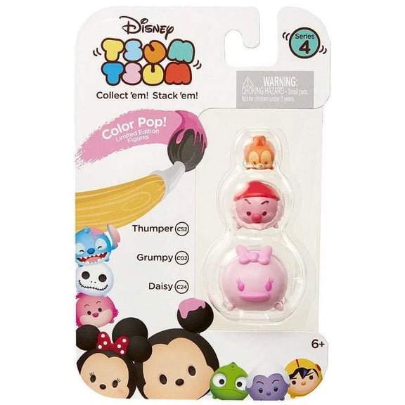 Disney Tsum Tsum Series 4 Color Pop Thumper, Grumpy & Daisy Mini Figures, 3 Pack