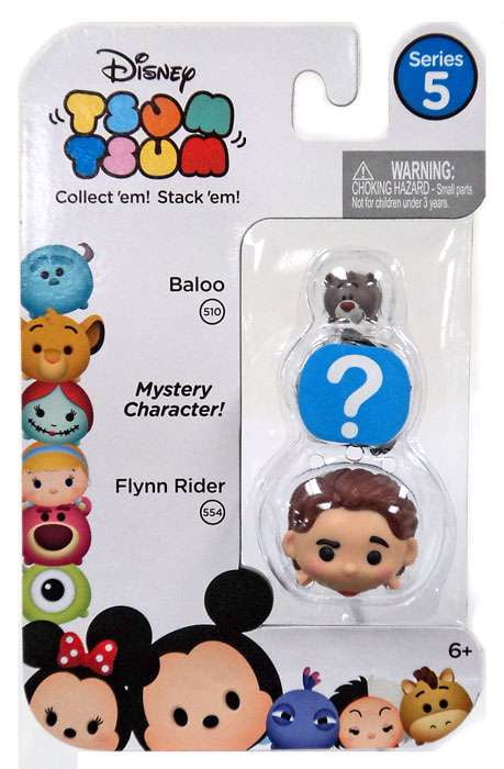 Disney Tsum Tsum Series 5 Baloo & Flynn Rider Mini Figures, 3 Pack