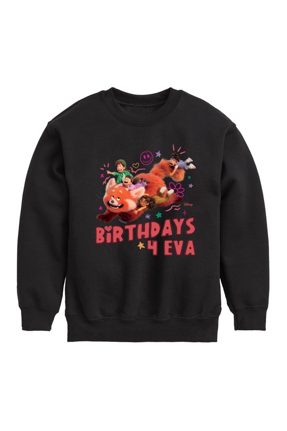 Turned Red - Celebration - Birthdays 4 Eva - Youth Crewneck Fleece Sweatshirt