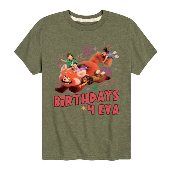 Disney Turned Red - Celebration - Birthdays 4 Eva - Youth Short Sleeve Graphic T-Shirt