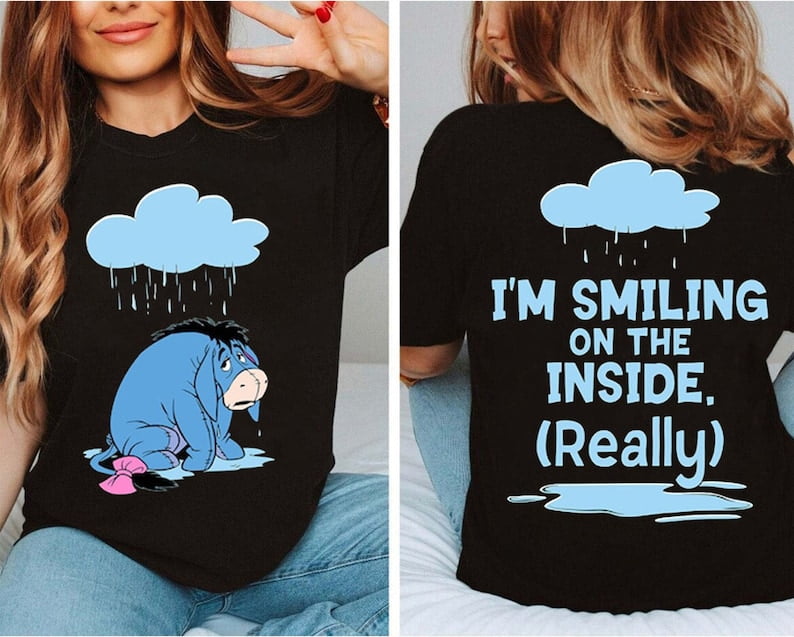 Disney Two Sided Eeyore Some Days Just Seem Better Upside Down Retro ...