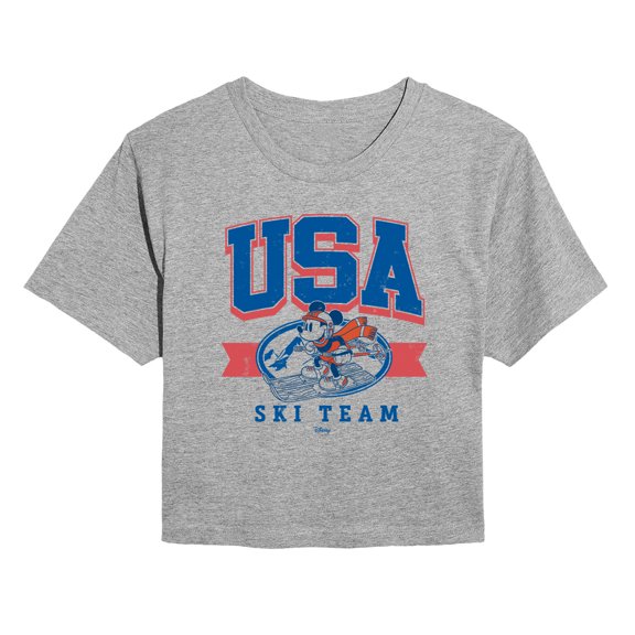Disney - USA Ski Team - Juniors Cropped Graphic T-Shirt