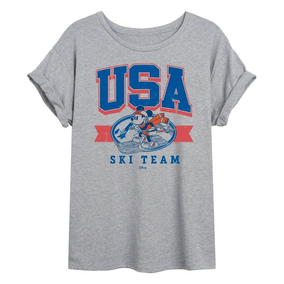 Disney - USA Ski Team - Juniors Oversized Graphic T-Shirt