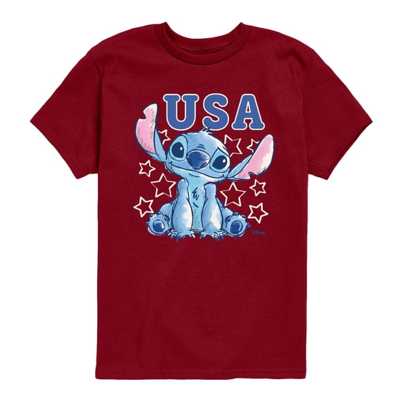 Disney - USA Stitch Stars - Youth Short Sleeve Graphic T-Shirt