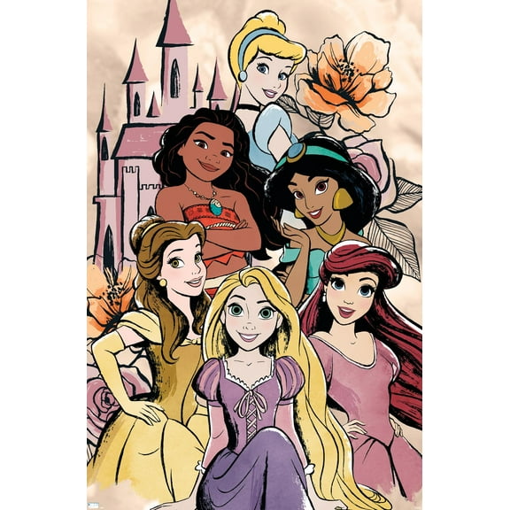 Disney Ultimate Princess Celebration - Castle Group Wall Poster, 14.725" x 22.375"