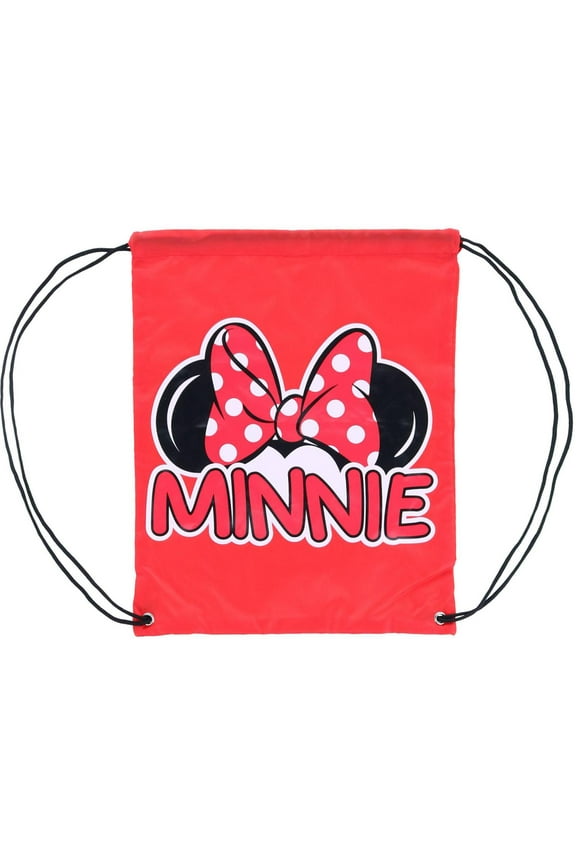 Minnie Mouse Red Nylon Drawstring Tote