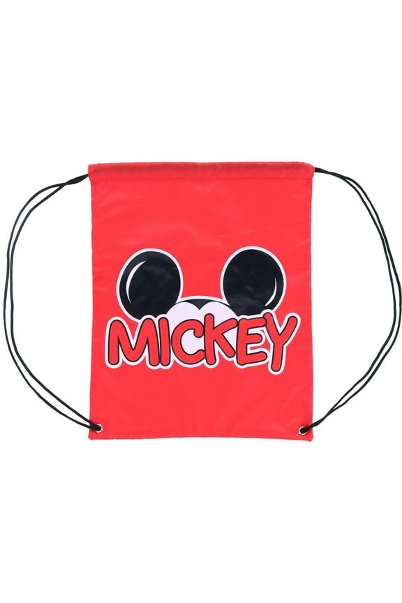 Mickey Mouse Red Nylon Drawstring Tote