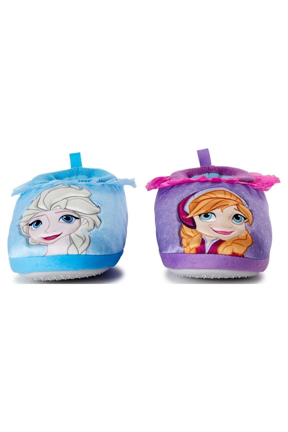 Unisex Kids Plush Slippers with 3D Faces & Tulle Trim, Multicolor, 7/8-13/1
