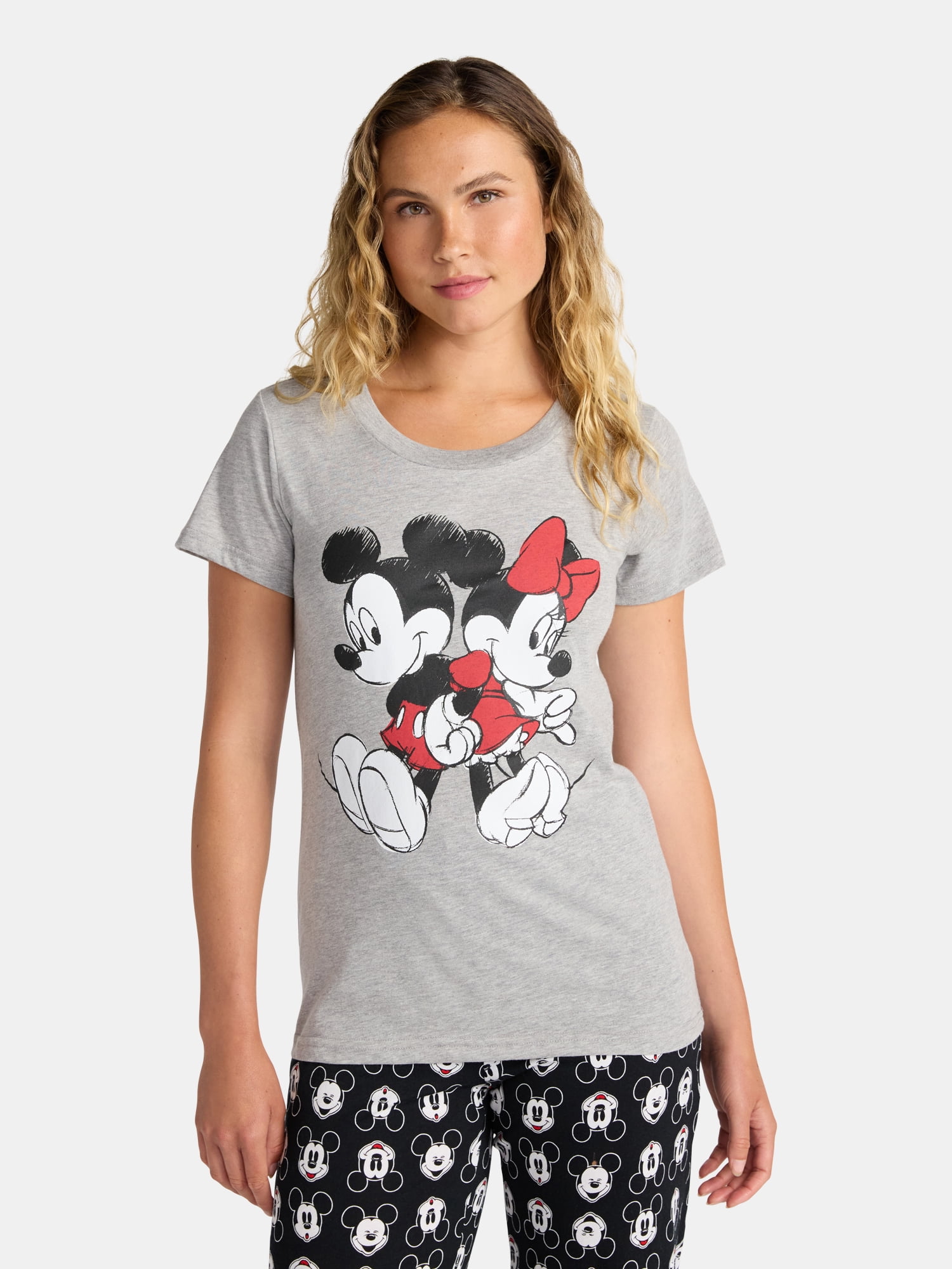 トップス MICKEY AND MINNIE DESIGN BIG TEE ameri MICKEY AND MINNIE DESIGN BIG TEE