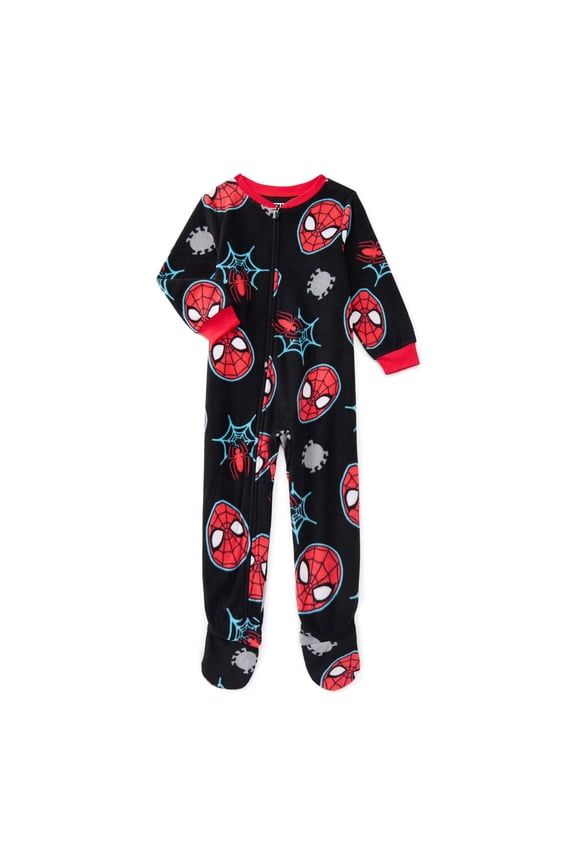 Disney Unisex Spider Man Spidey One Piece Sleeper Pajamas, 4T