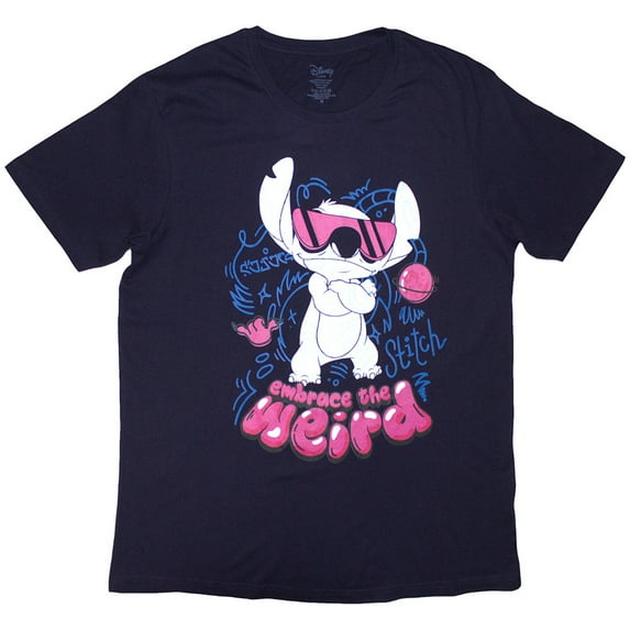 Disney Unisex T-Shirt Lilo & Stitch Embrace The Weird (Navy Blue)