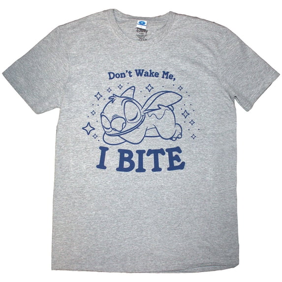 Disney Unisex T-Shirt Lilo & Stitch Stitch - I Bite (Grey) (Large)
