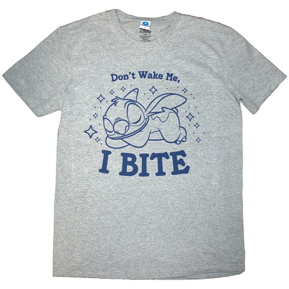 Disney Unisex T-Shirt Lilo & Stitch Stitch - I Bite (Grey)