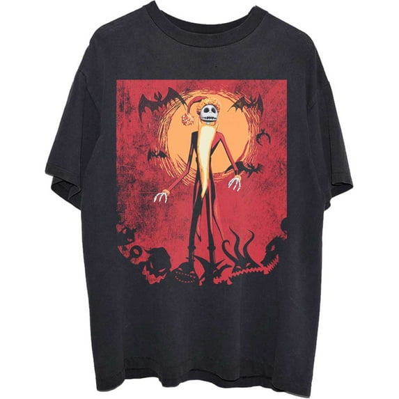 Disney Unisex T-Shirt The Nightmare Before Christmas Jack Orange Sun (X-Large)