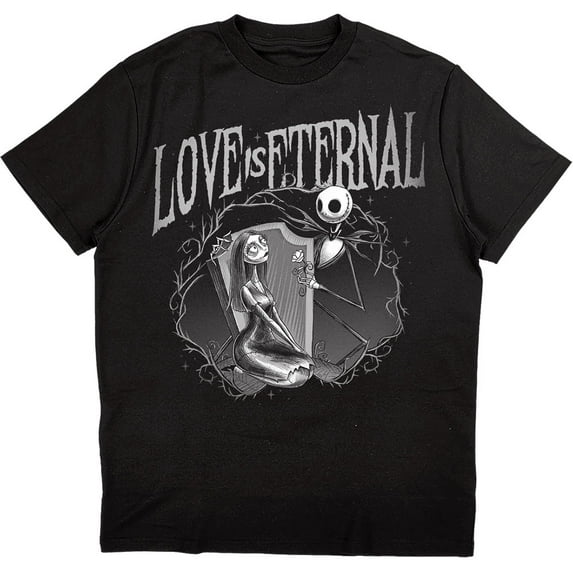 Disney Unisex T-Shirt The Nightmare Before Christmas Jack & Sally Love Is Eternal (Medium)